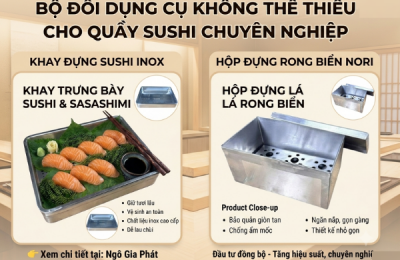 Khay sushi, Hộp đựng rong biển- Bộ đôi nhỏ gọn nhưng ko thể thiếu cho quầy sushi, nhà hàng Nhật 