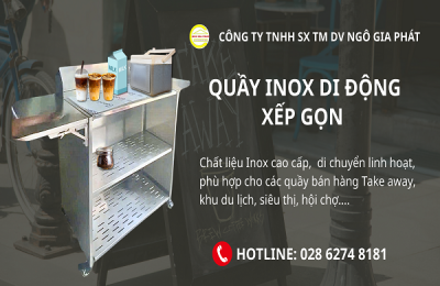 Quầy inox di động xếp gọn – Giải pháp tối ưu cho bán hàng lưu động & take away
